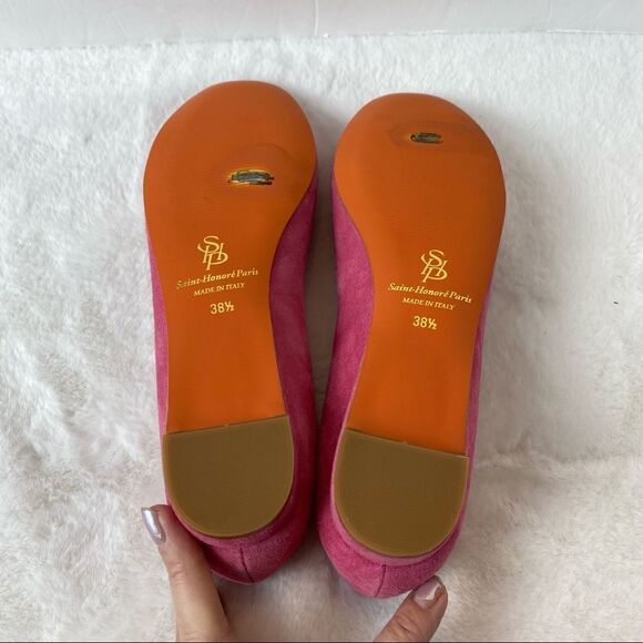 Saint-Honore' Paris Made In Italy Pink Suede Shoes Size 38.5 - Picture 6 of 8